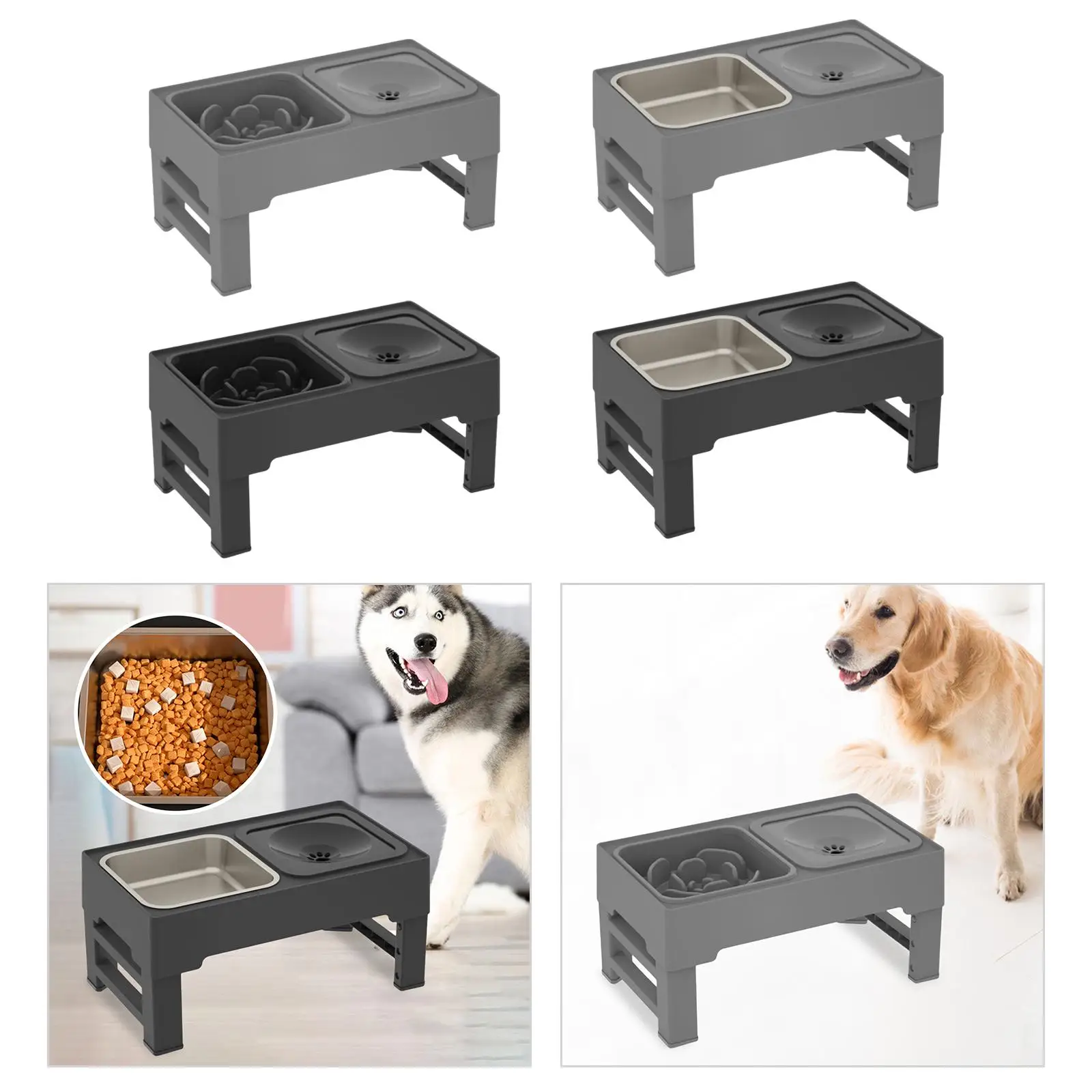 Pet Dog Bowl Elevated Feeder Drinking Eating Feeding Bowl Kitten Food Bowl for Home Outdoor Use