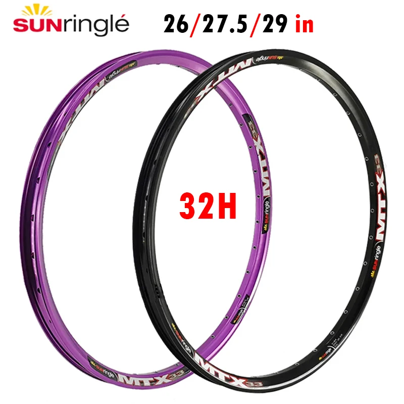 Sunringle высокопрочные диски для горного велосипеда MTX33, круг для горного велосипеда 32H 26/27.5/29 дюйма MTB Della, бескамерный обод для горного велосипеда для DH FR AM
