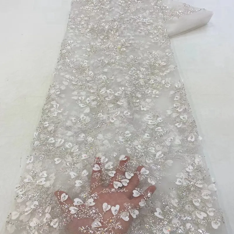

Very High Quality French Lace Neat Embroidered African Tulle Mesh Lace High Grade Net Fabric 5 Yards for Celebrants Occasions