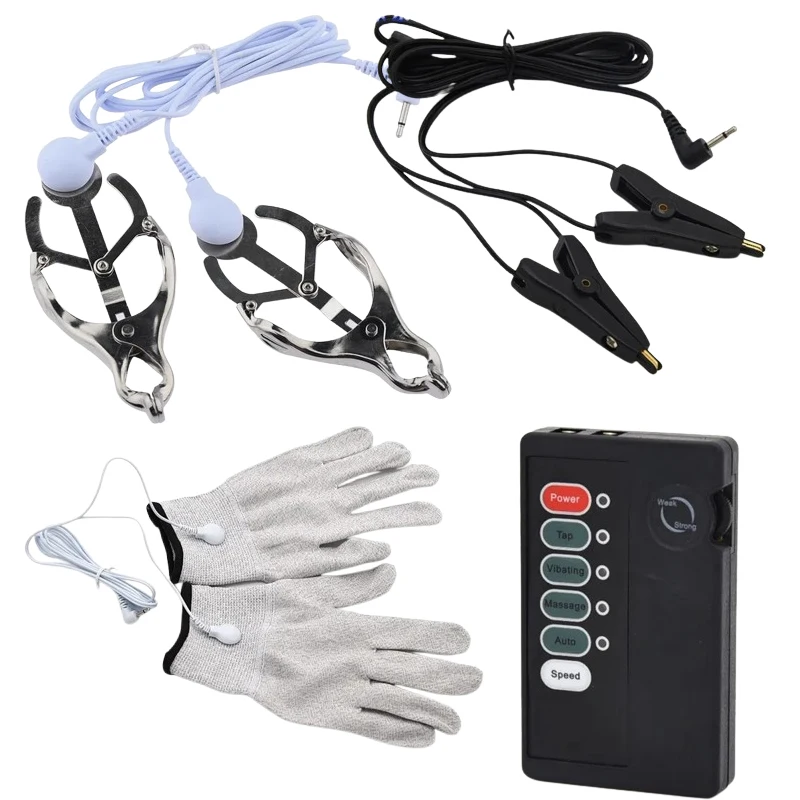 Electro Sex Toys Electric Sex Toys Accessory Electric Shock Nipple Clamps Physical Therapy Labia Clip Masturbation Pulse Full Body Massager Breast Clips