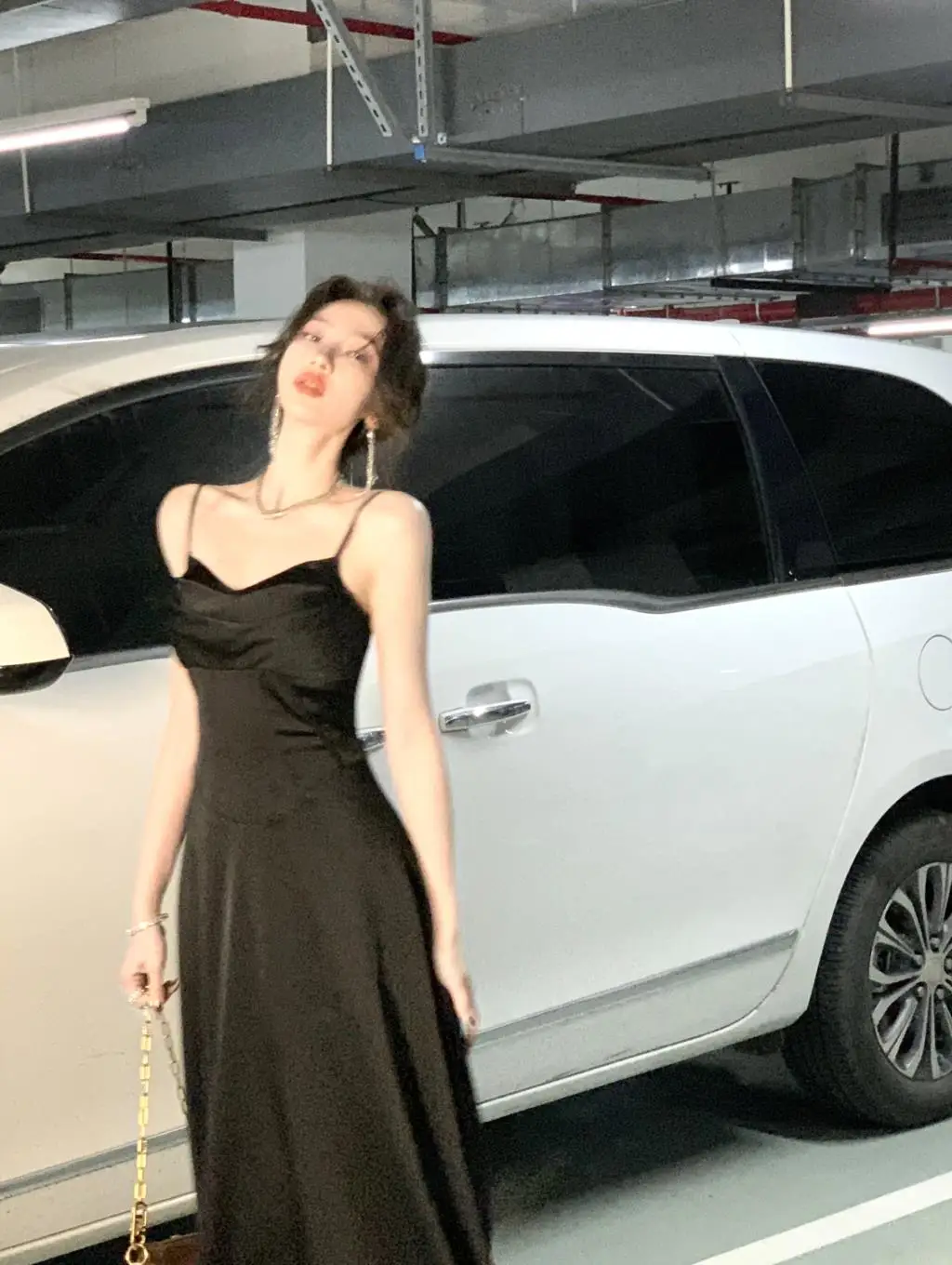 New Summer Satin Midi Dress Women Slim Spaghetti Strap Elegant Party Dresses Wedding Evening Birthday Backless Prom Robe Clothes