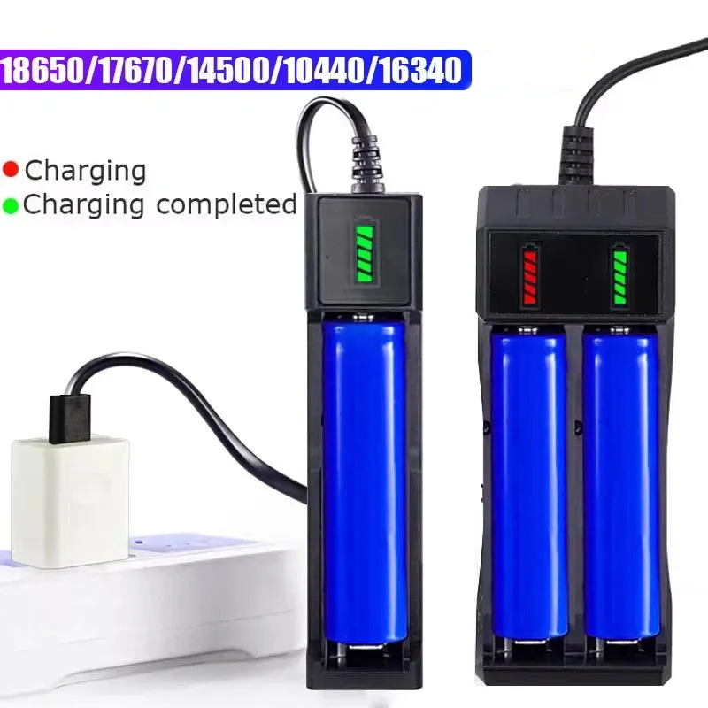 18650 Battery Charger 1/2/4 Slots Dual 18650 Charging 3.7V Rechargeable Lithium Battery USB Charger For 16340 14500 18650 Best Sellers In Consumer Electronics
