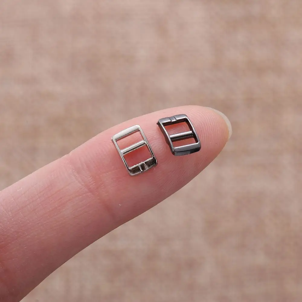 20pcs Newest 4mm Mini Ultra-small Tri-glide Belt Buckle Doll Bags Buckles Diy Doll Buttons Shoes Accessories
