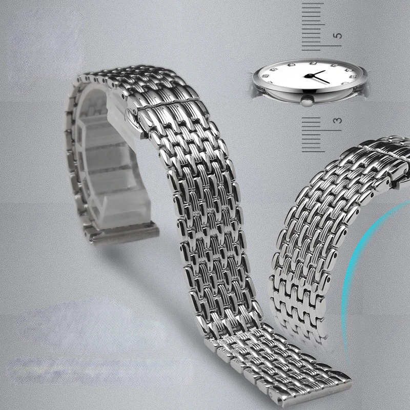 

Solid Stainless Steel Watch Band for OB DW Longines L4 Comfortable To Wear Double Press Butterfly Buckle Watch Strap 14 18 20mm