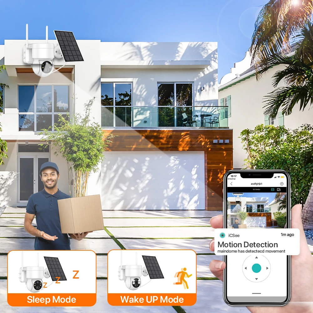 Cámara inalámbrica para exteriores, videocámara de videovigilancia con batería integrada, WiFi, 4MP, HD, Solar, IP, 1080P, bateria 8 Venta de cadena de bolas online Cámara inalámbrica para exteriores, videocámara de videovigilancia con batería integrada, WiFi, 4MP, HD, Solar, IP, 1080P, bateria - Imagen 6