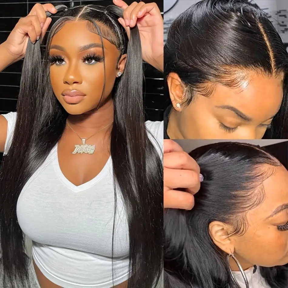 13x6 Lace Wig 100% Human Hair 13X4 Straight 4x4 5x5 Lace Frontal Wig Lace Front Ready To Wear  Glueless Brazilian Wig For Women