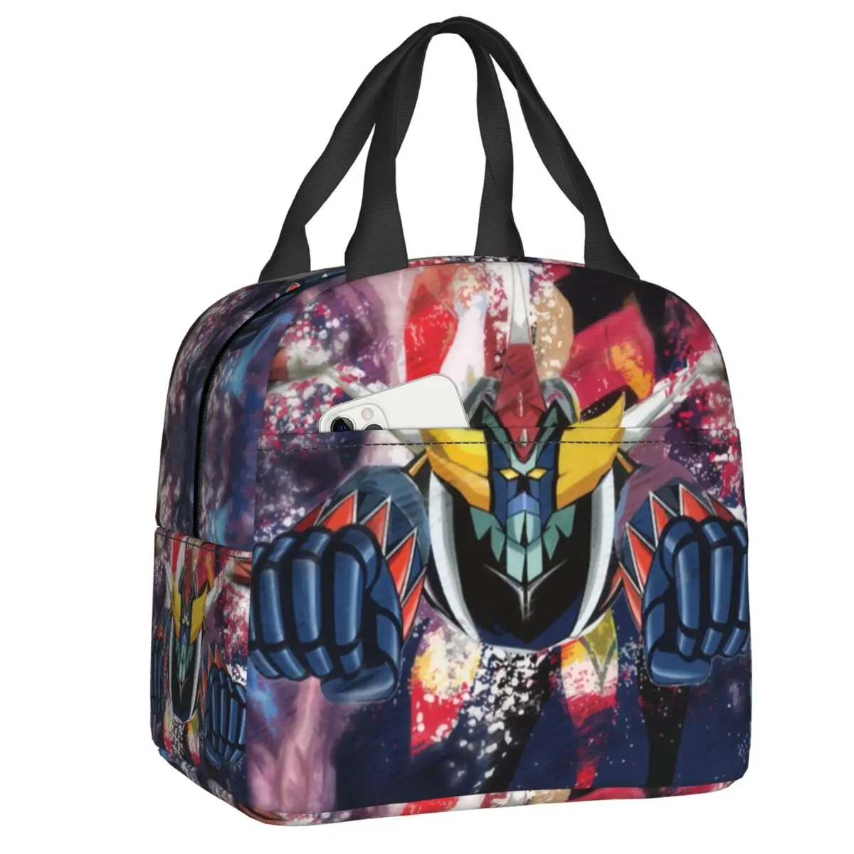 

Cool Goldorak Grendizer Insulated Lunch Bags for Work School Ufo Robot Anime Waterproof Thermal Cooler Lunch Box Women Kids