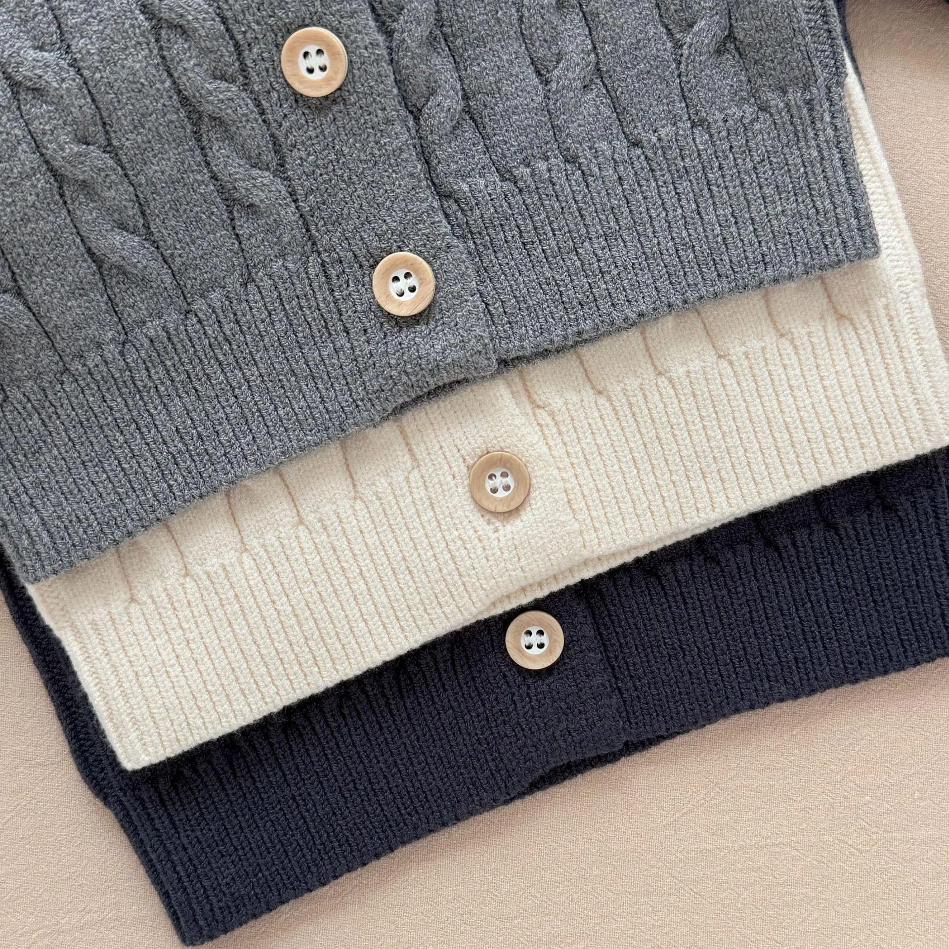 0-3세  스웨터 싱글 브레스트  남아 니트웨어 긴팔 여아 니트웨어 복