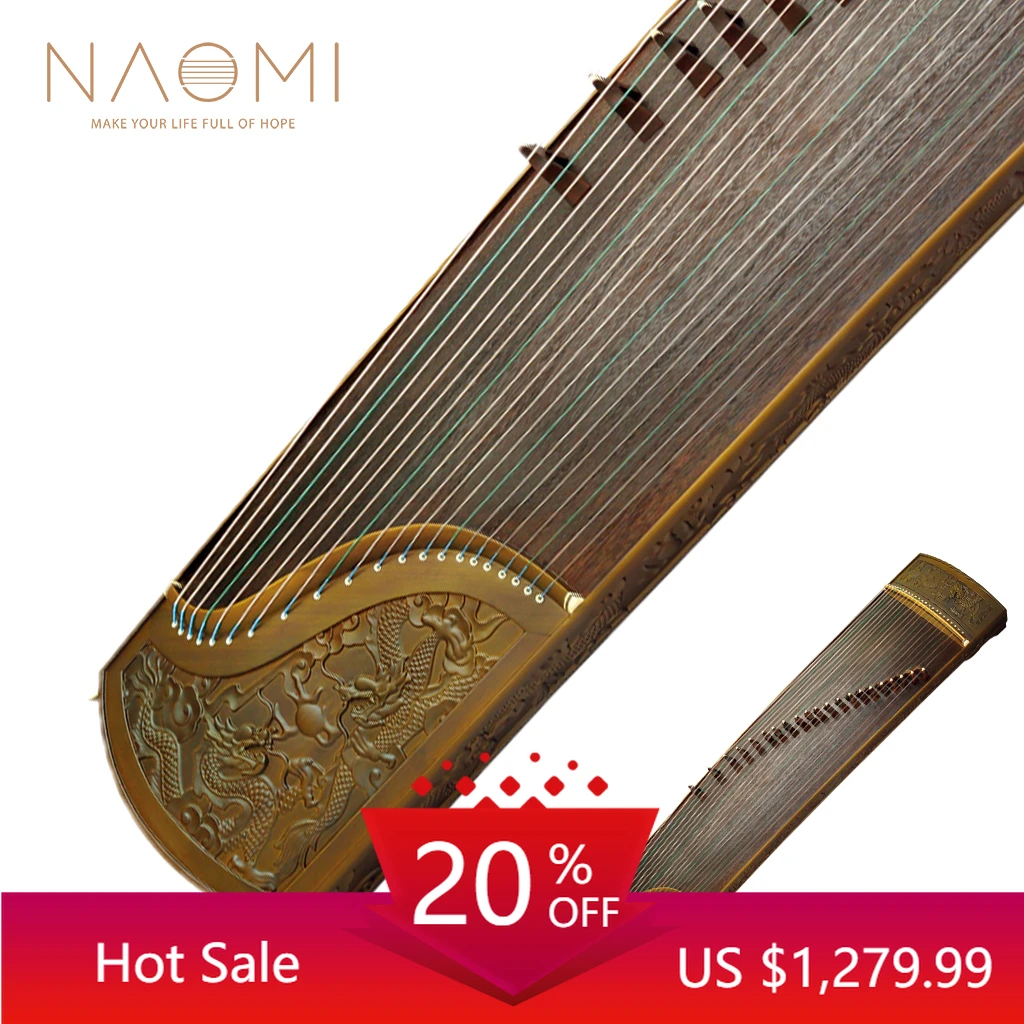 Naomi Collection Level Nanmu 163cm Guzheng Chinese Koto Dragon Carved