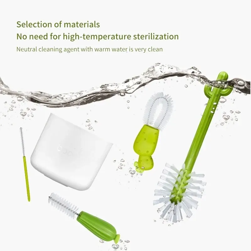 4 Piece Baby Bottle Brush Cleaning Set Cactus Long Handle Water Cleaner Home Use Cups and Straws cleaning brush set