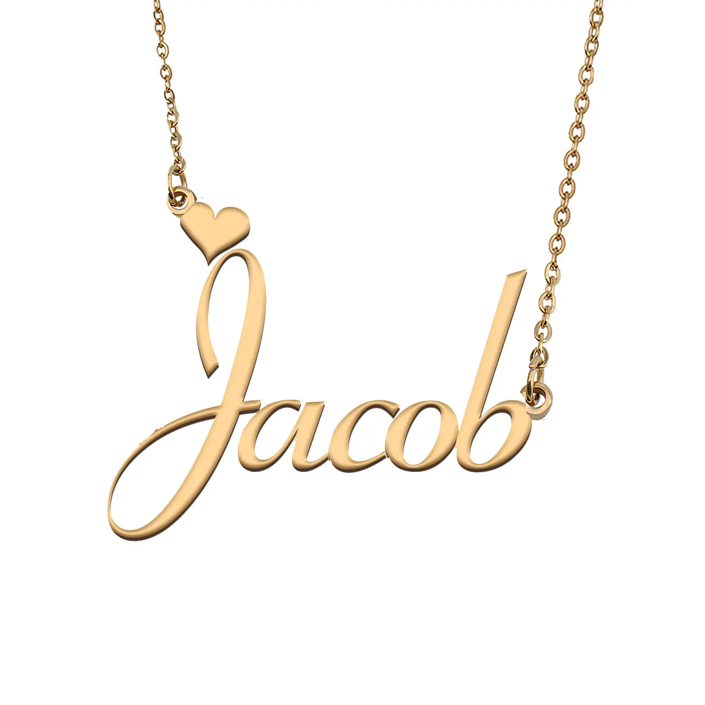 Collana Con Nome Di Jacob Personalizzata In Acciaio Inossidabile Oro Per Le Donne Ciondolo Con Nome Alfabeto Lettera Ragazze Mamma Gioielli Regalo