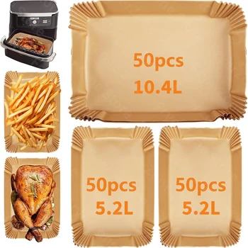 10.4L and 5.2L Air Fryer Disposable Paper Liners For Ninja AF500EU Baking Paper for Ninja Foodi Flex Air Fryer Airfryer Tools