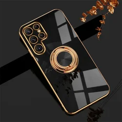 Elegant Ring Holder Phone Case with Enhanced Grip and Protection - Galaxy S21 (Black)