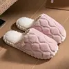 New Women Cotton Slippers House Couples Fluffy Slides Autumn Winter Solid Warm Plush Slippers Bedroom Ladies Cotton Shoes TG28 6