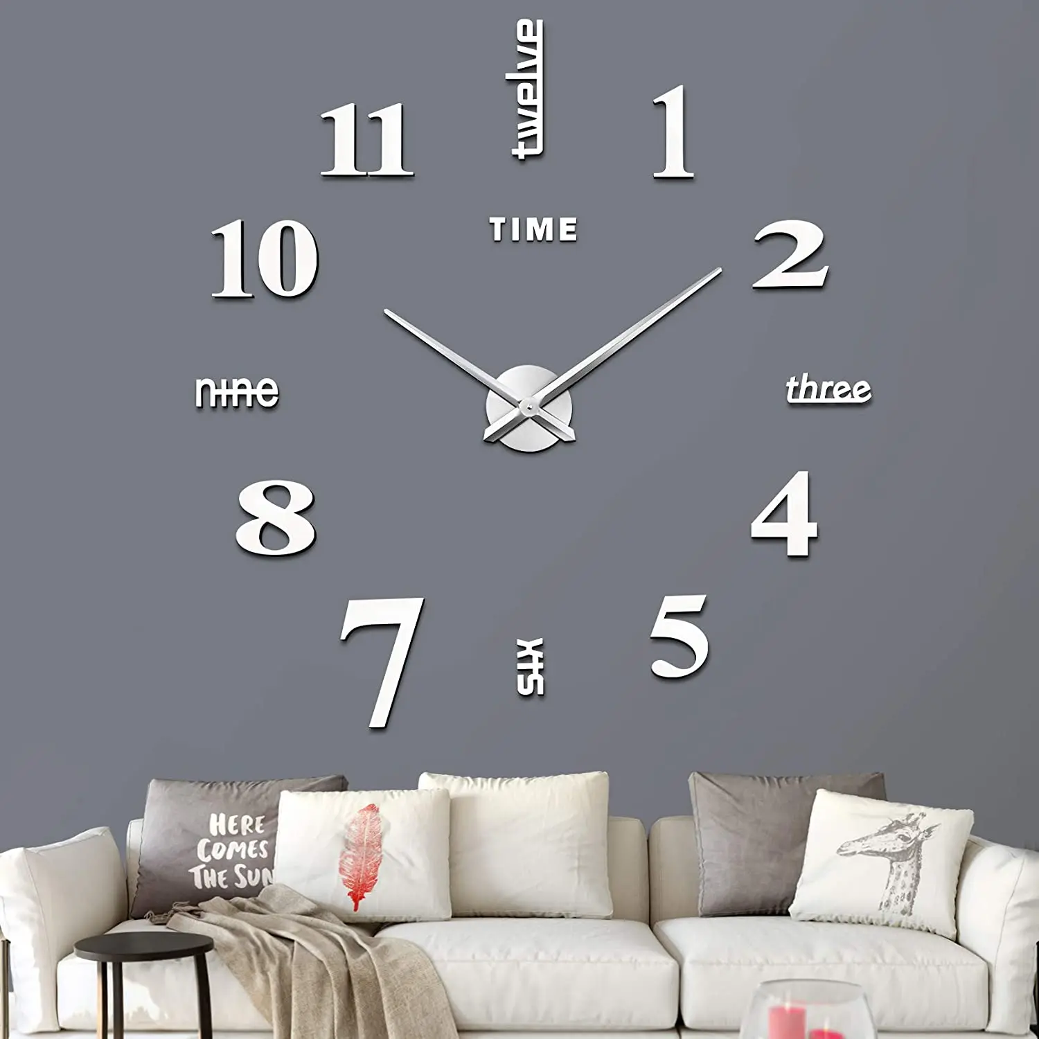 3D Roman Numeral Wall Clock Modern Design DIY Digital Wall Clocks Acrylic Mirror Watches Sticker for Home Living Room Decoration