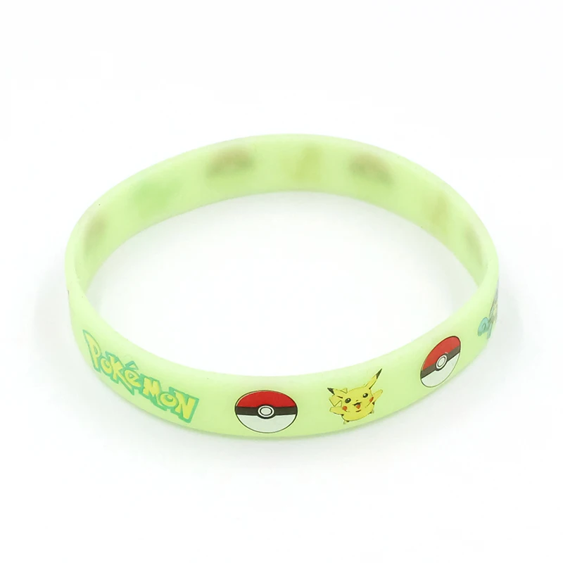 Pokemon Luminous Bracelet Anime Pocket Elf Pikachu Cartoon Silicone Glow In The Dark Wristband Kids Cosplay Accessoires Toys