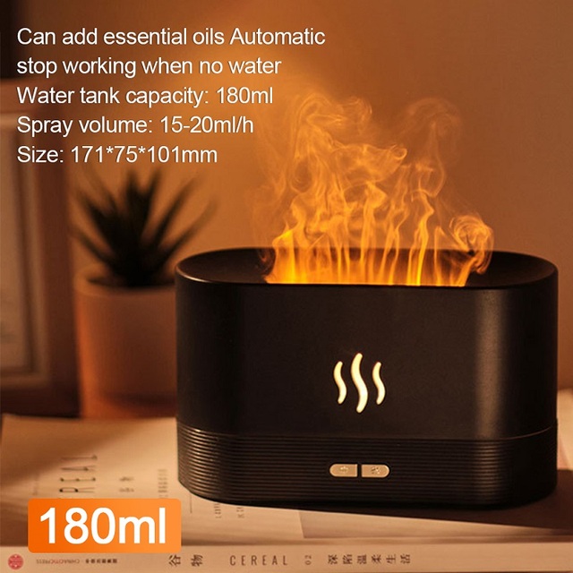 Humidifier Silent Aroma Essential Oil Diffuser Ultrasonic Cool Mist Fogger Sleep Atomizer Home Office Air Freshener 180ml