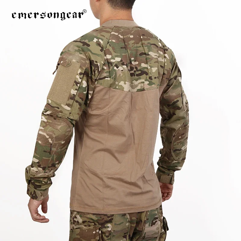 Emersongear Tactical Combat Shirts Mens Tops Outdoor Hunting Tshirts Airsoft Clothing Long Sleeves Camoflage T-shirt Hiking MC