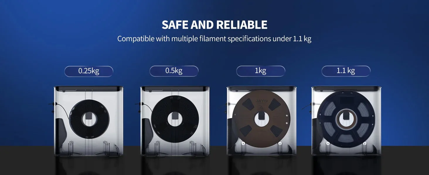 JAYO J1 3D-Druckfilament-Trocknerbox mit einer ultradünnen Breite von 99 mm, 150W Schnellheizung & bis zu 70°C. ° C Trockenes Filament für 3D – Detail 2