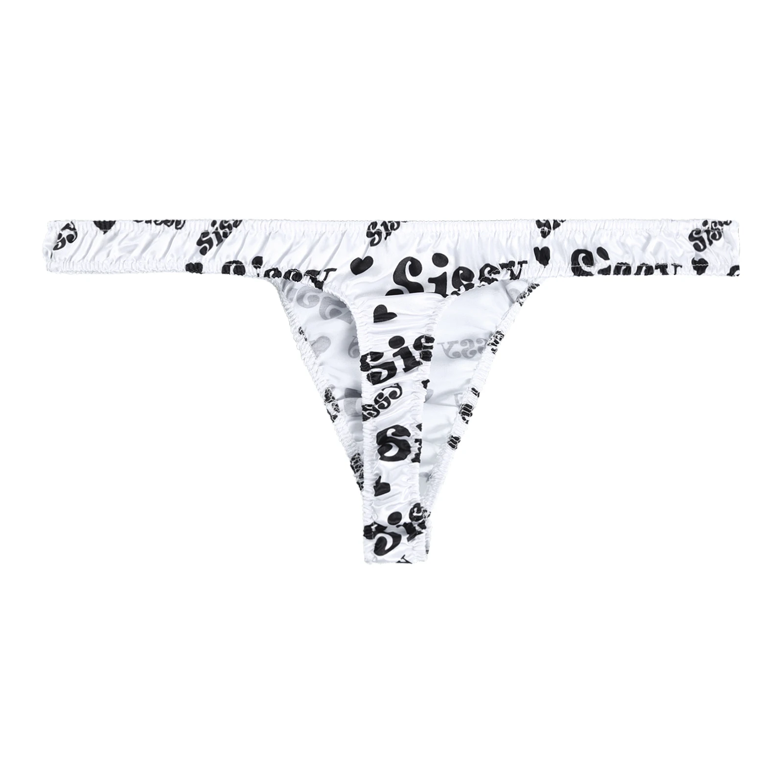 MSemis Men Sissy Underwear Brief Hot Lingerie Shiny Ruffled Low Rise High Cut Exotic Bikini Thong Underwear Panties Sleeepwaer
