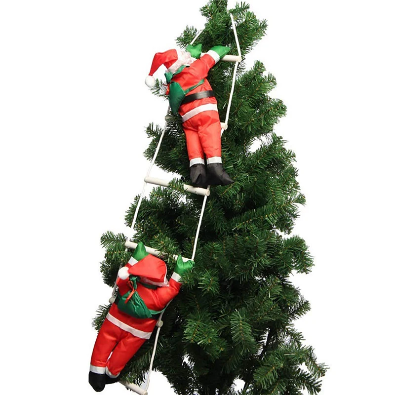 Santa Claus Climbing Ladder Rope Hanging Pendant 2