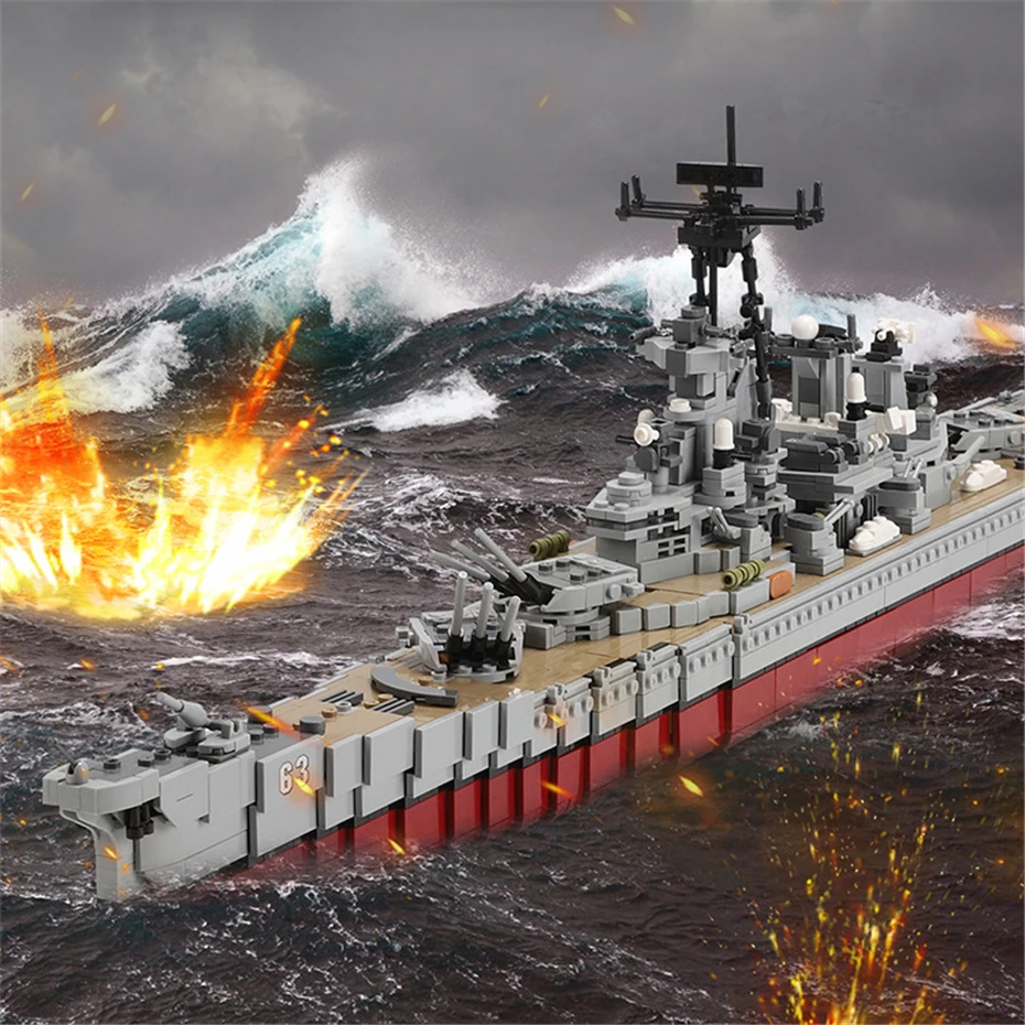 

06030 Military Army Series 2631PCS The USS Missouri Battleship Set Building Blocks Bricks Classic Battleship Model toys gifts