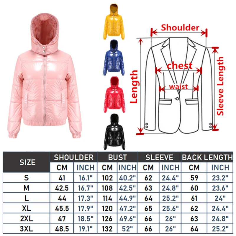 Bright Red Women's Hooded Thick Jacket Winter New Thick Coat Fashion Warm Women Parkas Royal Blue Golden Yellow Black Outerwear