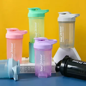 New Portable Shaker Cup for Men and Women Protein Powder Replacement Milkshake Mixing Cup Fitness Sports Water Cup Scale Bottle