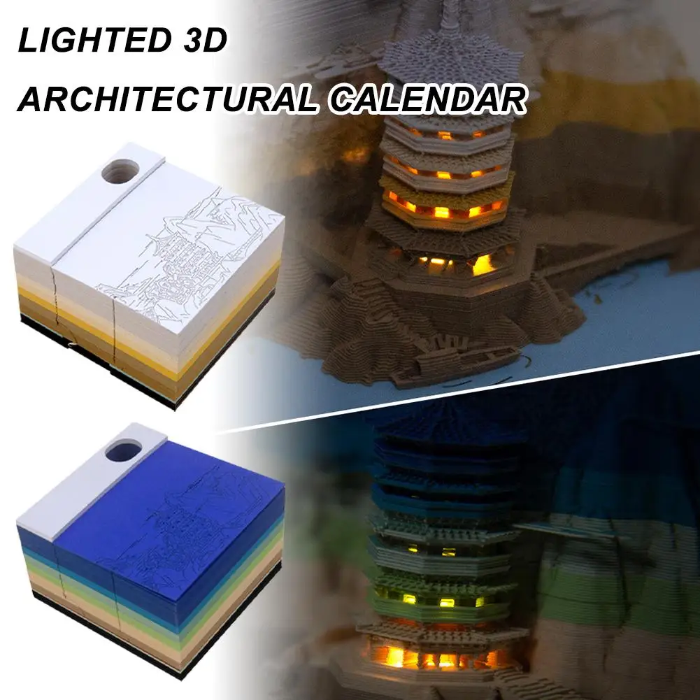 

Creative Architectural 3D Notepad Practical 3D Memo Home 3D Unique Note LED Personalized Gifts Ornaments Paper Decoration R1A0
