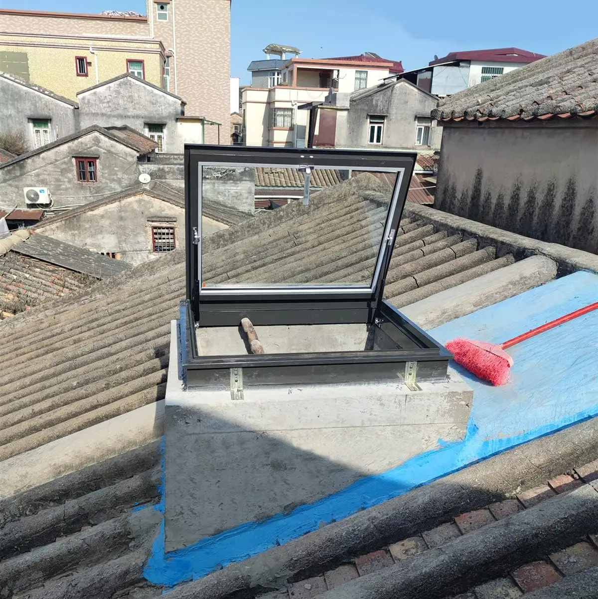 Window And Skylight Basement Daylighting Door Multi-angle Roof Viewing Aluminium Window (600mm*600mm/23.62inch*23.62i