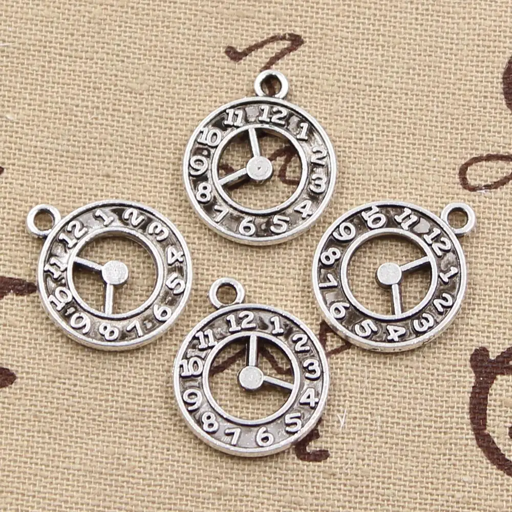 매력 죽음의 시계 22x18mm 수제 공예 펜던트, 빈티지 티베트어 실버 색상, DIY 팔찌 목걸이, 15 개