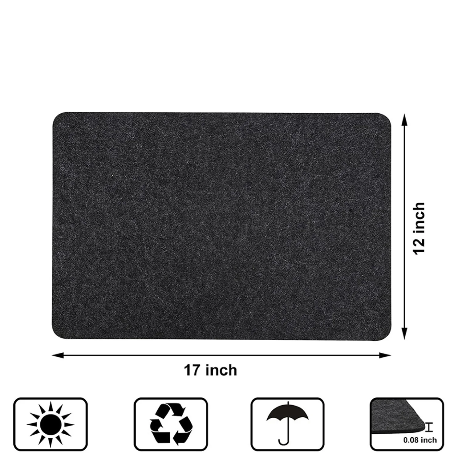 Silicone Counter Mats Set of 2, Heat Resistant, Kitchen Countertop  Protector, Non Slip, Black