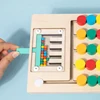 Montessori Wooden Educational Logic Game for Kids Color Matching Slide Puzzle Sensory Educational Toys Gifts for Toddlers 4