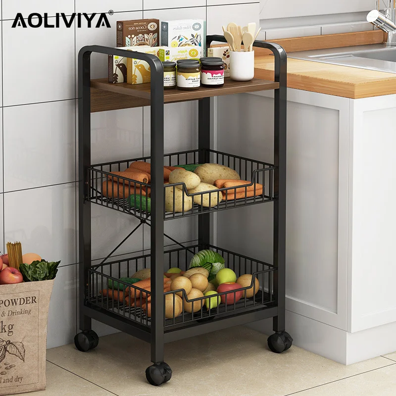 

AOLIVIYA Kitchen Crevice Storage Rack Removable Floor-to-ceiling Multi-layer Storage Rack Refrigerator Crevice Storage Pot Rack