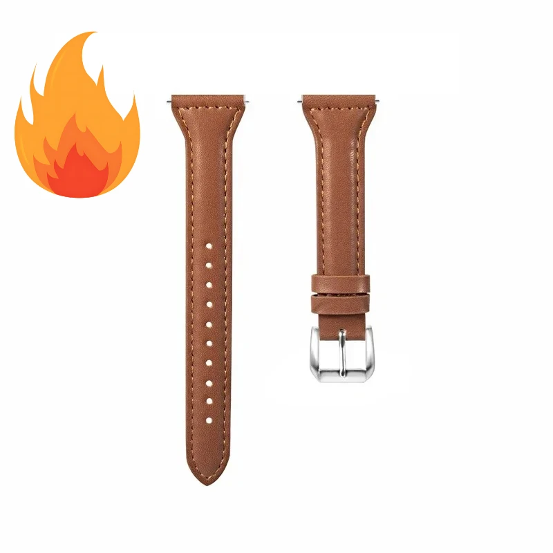 Elegant Slim Leather Bracelet for Women - 20mm/22mm Band