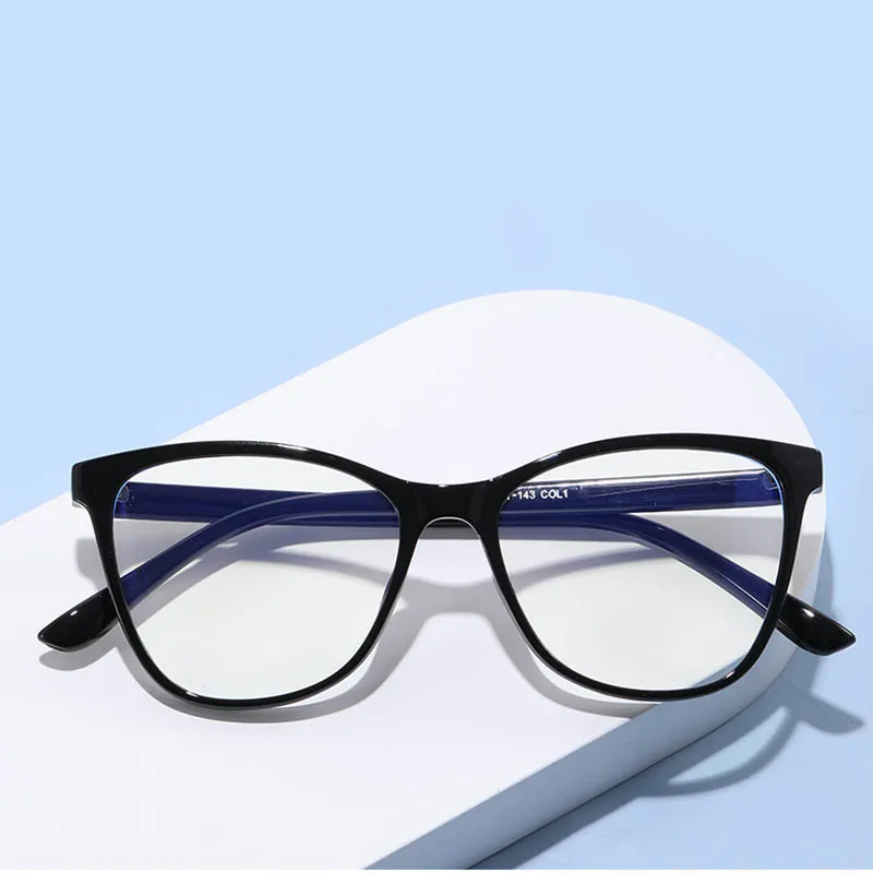 Fashionable Oversized Cat Eye Glasses Frame for Prescription Eyewear Short Sight Eyewear 0 -0.5 -1 -1.25 -1.5 -1.75 -2.0 To -6 6