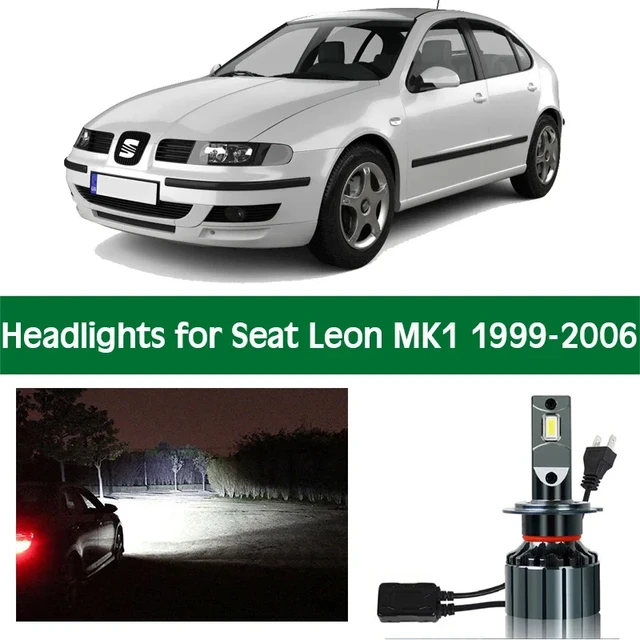 Faro delantero LED para coche, bombilla de luz de cruce y carretera,  accesorios para Seat Leon MK1, 1999, 2000, 2001, 2002, 2003, 2004, 2005,  2006 - AliExpress