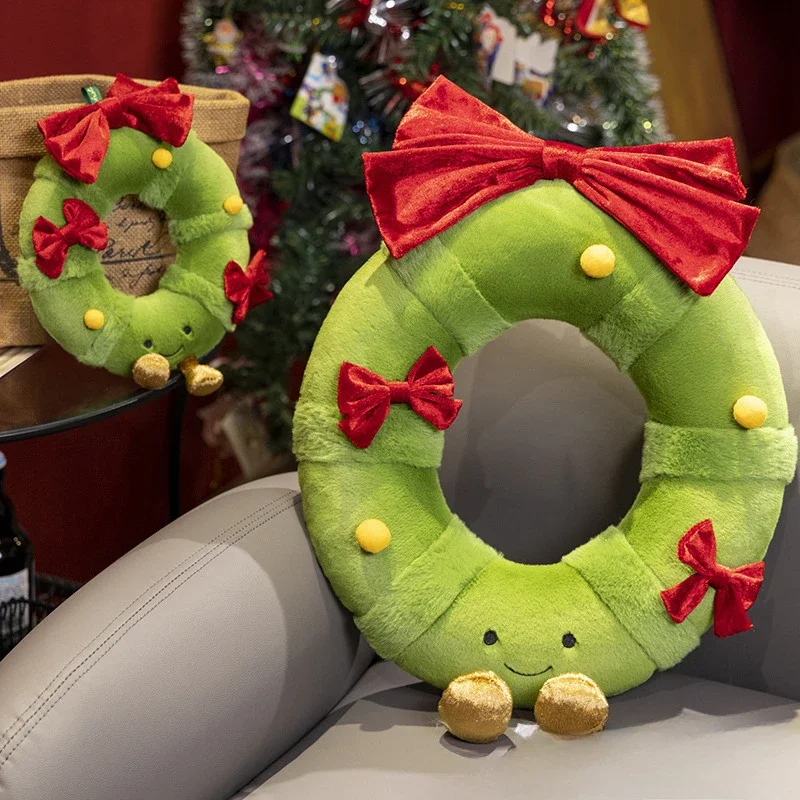 Christmas Decoration Wreath Toys Cute Plushie Doll Cartoon Soft Anime Toy Pillow Home Decor Kids Christmas Gifts 2