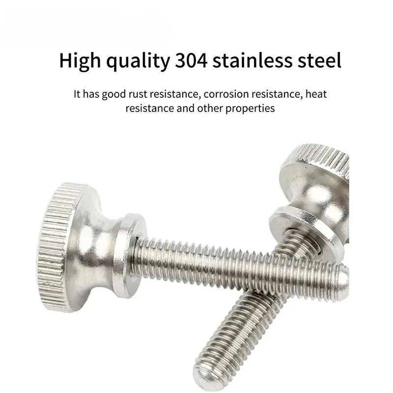 304 Stainless Steel Thumb Curtain Wall Glass Lock Screw GB834 M2 M3 M4 M5 M6 Knurled Step High Head Hand Tighten Adjust Screw