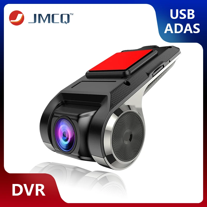 JMCQ Car Dvr ADAS Usb HD Camera Dvr 1080P For Android Car DVD Player Navigation Auto Audio Voice Alarm LDWS Support TF Card