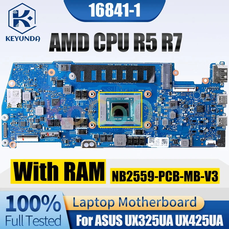 

Материнская плата для ноутбука ASUS UX325UA UX425UA материнская плата для ноутбука R5 R7 с RAM 60NB0TJ0-MB2001, полностью протестирована