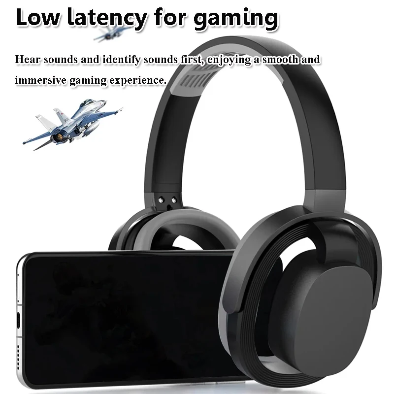 Open Wireless Bluetooth 5.4 Headphones Hollow Out Design Hi-Fi Stereo Music Headsets Low latency Gaming Headphone HD Calls