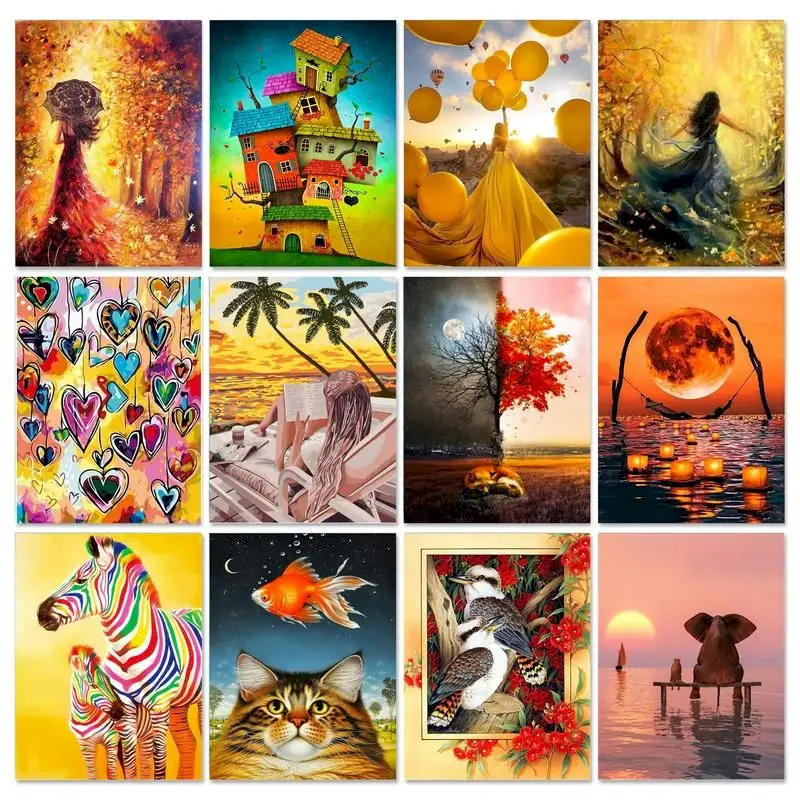 GATYZTORY-Frameless-Paint-By-Numbers-Scenery-DIY-60x75cm-Coloring-By ...