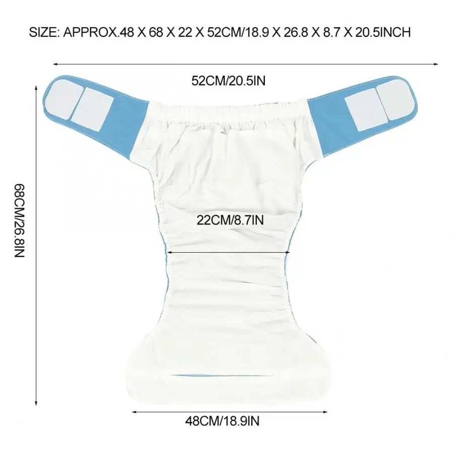 1Pcs Reusable Adult Cloth Diaper Panties Waterproof Washable Reusable Adult Elderly Cloth Diapers Pocket Nappies for Patients 5