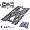 NEW City Trains Flexible Tracks Soft Straight Curved Rails Switch Building Block Creative Models Railways Toys For Kids Gifts 2