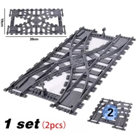 NEW City Trains Flexible Tracks Soft Straight Curved Rails Switch Building Block Creative Models Railways Toys For Kids Gifts 2