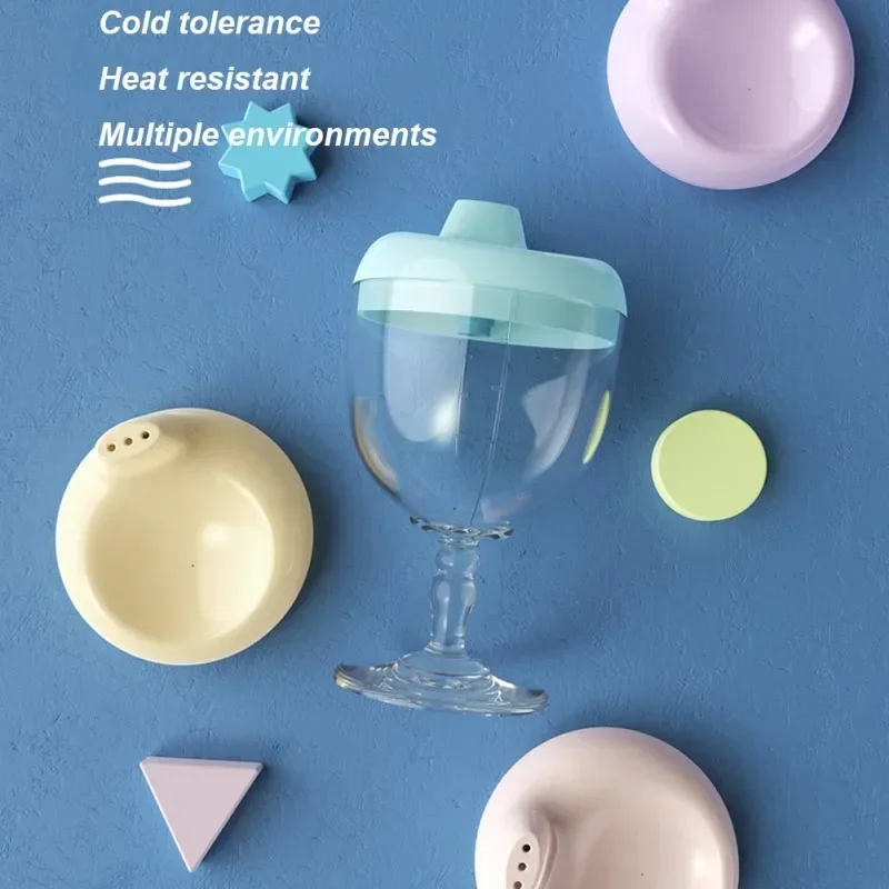 150ML Baby Learning Drinking Bottle Novelty Wine Glass Shaped Sippy Cup with Lid Kids Toldder Milk Bottles Infant Feeding Cups
