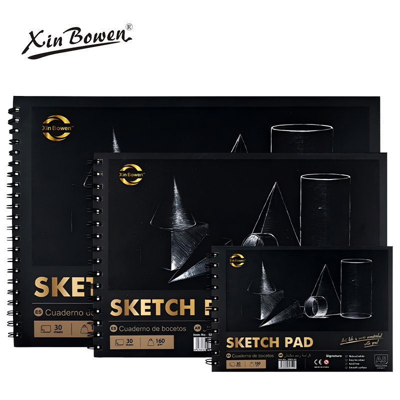 Hand Drawn Art Sketchbook, Spiral Notebook, Student, A3, A4, A5 Size, Thickened 160 grams, Wholesale, 30 Sheets/Book