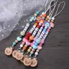 Personalize Name Pacifier Clips Holder Baby Silicone Rainbow Pacifier Holder Chain Baby Handmade Dummy Clips Teether Gift Custom 5