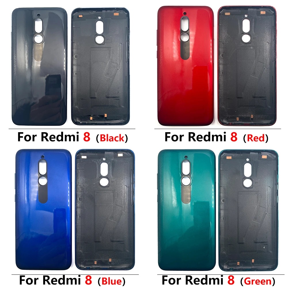 

New Original Battery Back Cover For Xiaomi Redmi 8 8A Back Housing Rear Door Case Back Battery Cover with side key